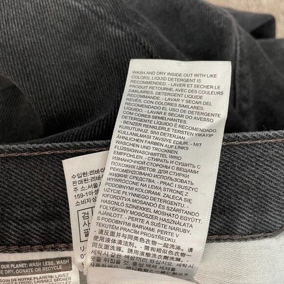 Levis 550 Jeans Mens Size 52X32 Black Denim Selvedge Grunge Workwear Utility - Picture 9 of 11